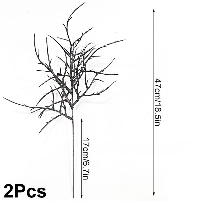 

1 шт. Пластиковое украшение Искусственные ветки дерева Настольное Настольное Имитация Цветочные ветки Сделай сам Черная серия Декоративный Хэллоуин 2pcs