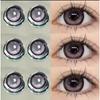 Mill Creek Grey Contact Lens Belt Grade 14.5MM Big Eye Thai Milk Tea Series Grey GDIA: 14.2MM 1 Year Use Soft Hydrogel WT: 40%