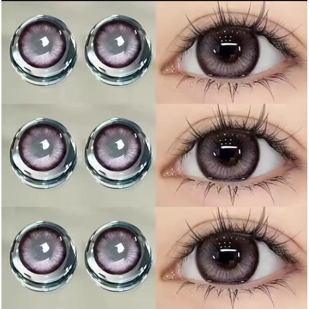 Mill Creek Grey Contact Lens Belt Grade 14.5MM Big Eye Thai Milk Tea Series Grey GDIA: 14.2MM 1 Year Use Soft Hydrogel WT: 40%