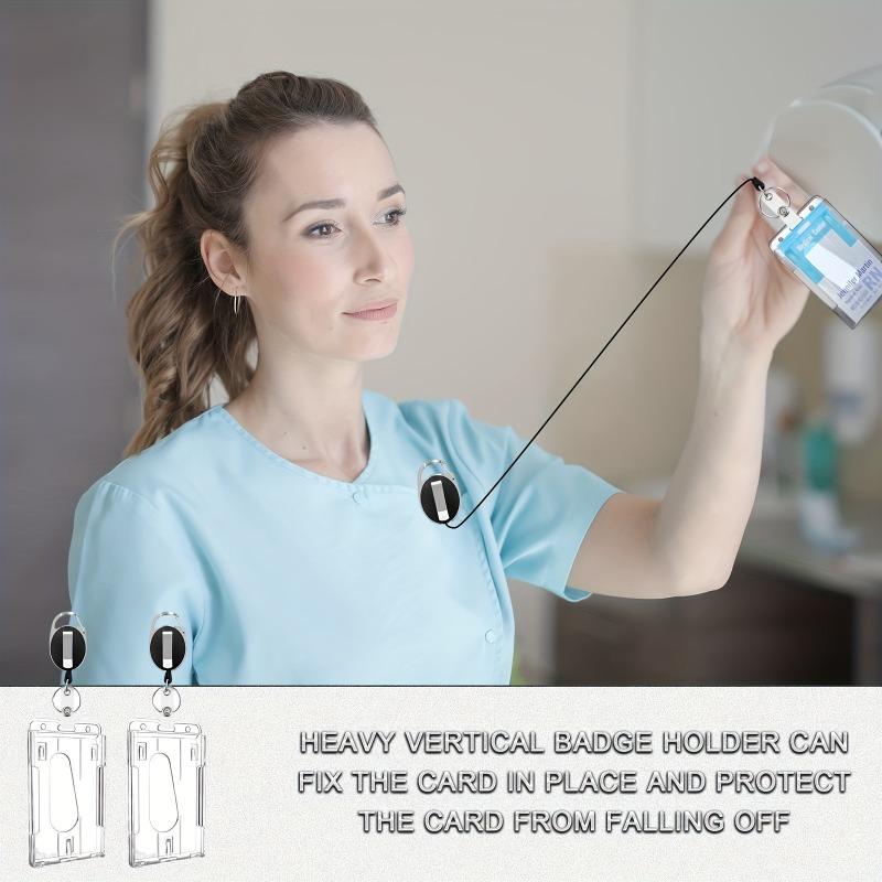 2 Heavy-duty Transparent ID Card Clips