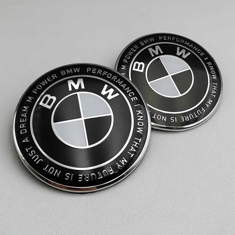 2pcs ABS 74mm 82mm BMW Hood Emblem Car Front Bonnet Logo Trunk Cover Badge For BMW E39 E46 E30 E36 G20 E87 E60 E90 Accessories