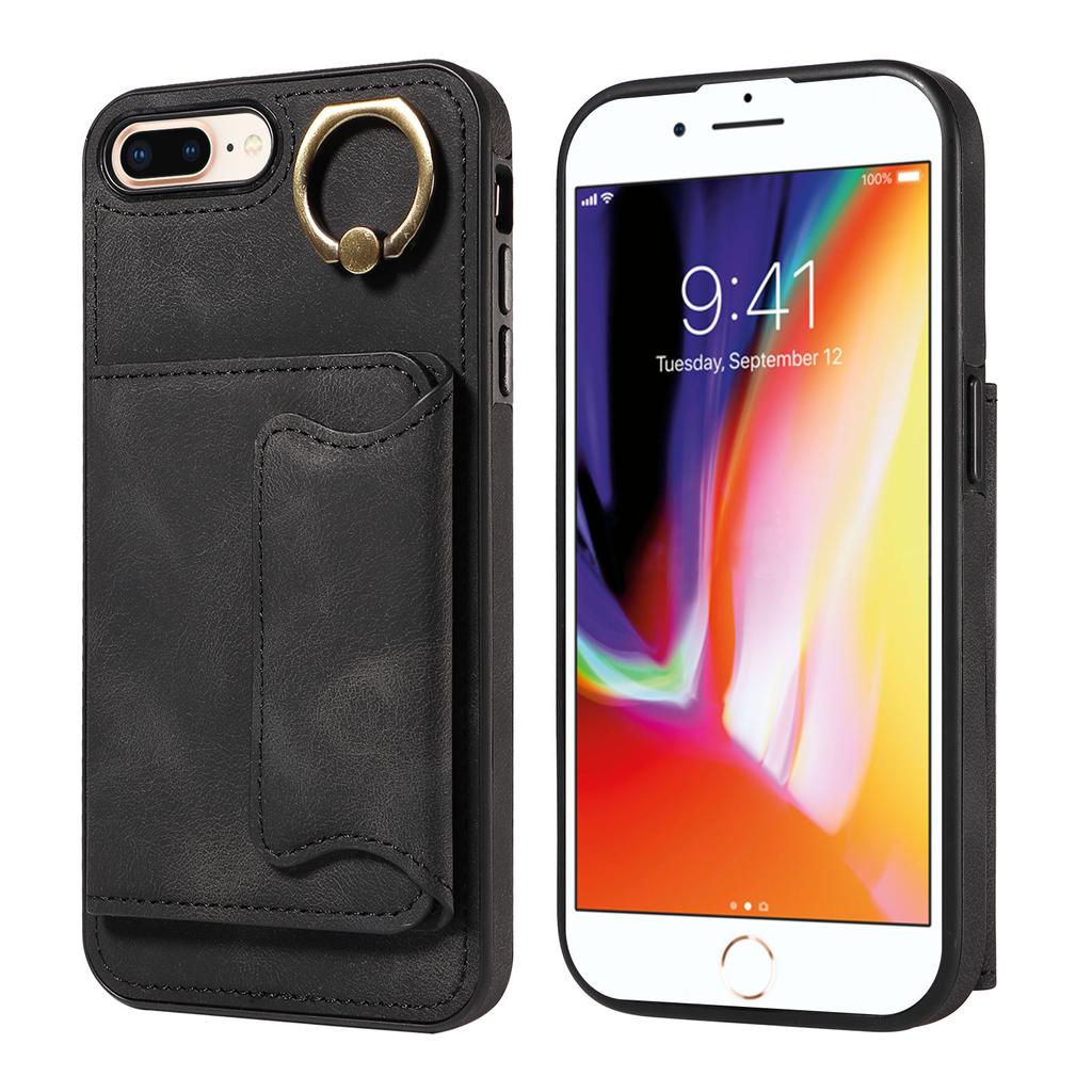 Ring Bracket Card Holder Slots Cover Phone Case for iPhone 7,iPhone 8,iPhone 7 Plus,iPhone 8 Plus,iPhone SE 2020,iPhone SE 2022