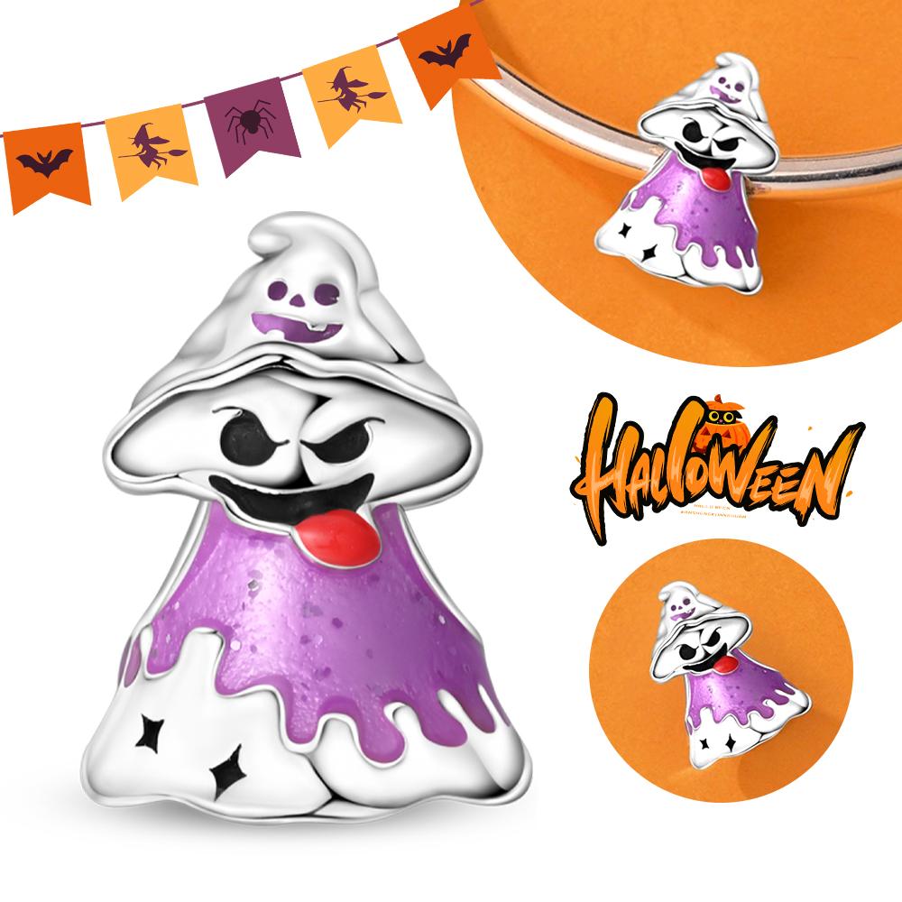 Halloween Party Copper Luminous Skeleton Coffin Pendant Beads Fit Charms Bracelet For Jewelry Making Women Gifts