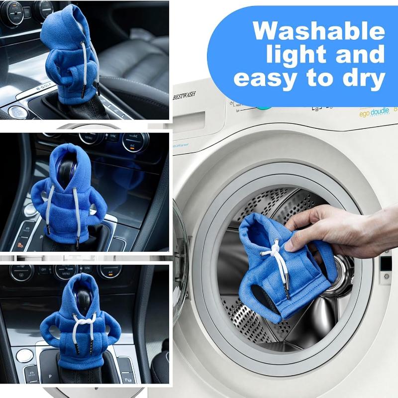 Car Gear Shift Knob Cover Hoodie Funny Plush Shifter Sleeve Universal Fit Manual Automatic Protector Winter Warm Decor