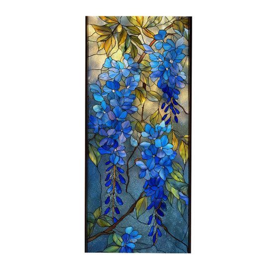 Static Glass Sticker Colored Glass Flower Texture Window Film UV A