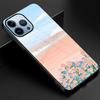 Painted Floral Landscape Case For Iphone 14 13 11 12 Pro Max Mini Xs Xr X 7 8 6s Plus Se 2022 Luxury Tempered Glass Cover Coque