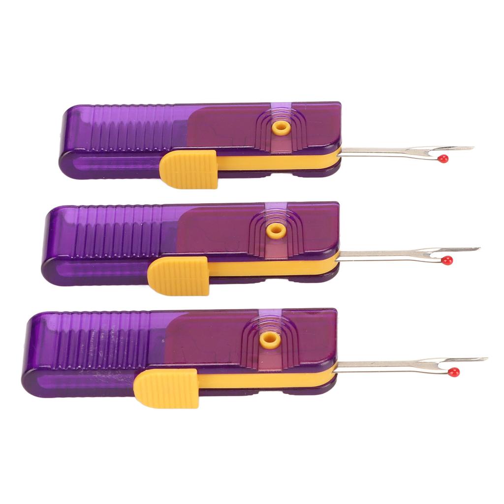 3 Pcs Seam Rippers 180 Degree Rotation Folding Purple Thread Rippers for Household Sewing DIY Crafts