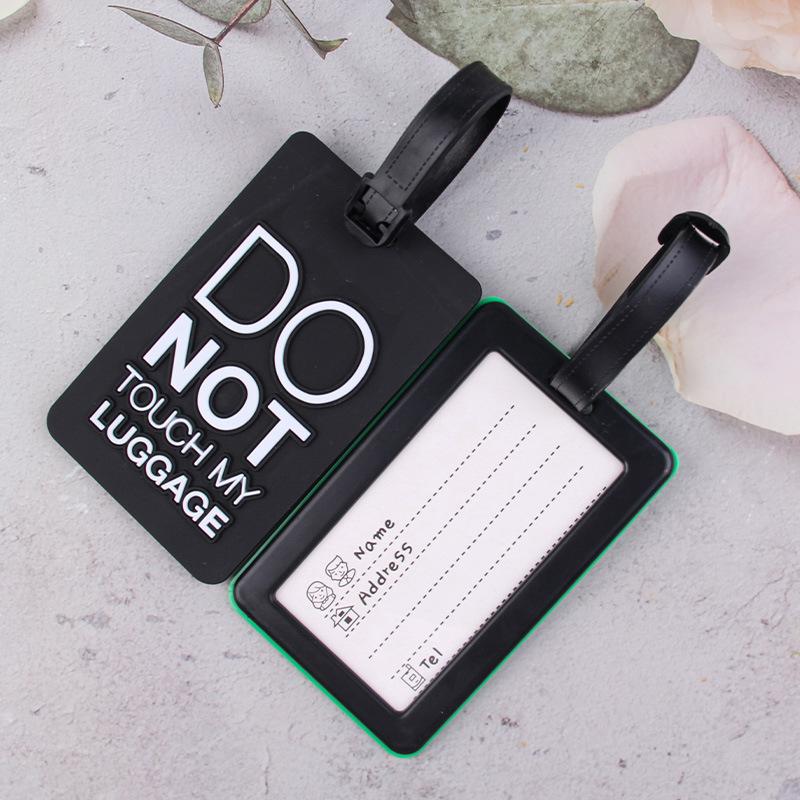 PVC Luggage Tag Cartoon Soft Rubber Travel Case Tag Letters Boarding Pass Nameplate Work Card Sleeve