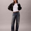 Calvin Klein Letter Logo Slim Fit Crew Neck Long Sleeve Regular T-Shirt Women Tops LV047A803G-YAA