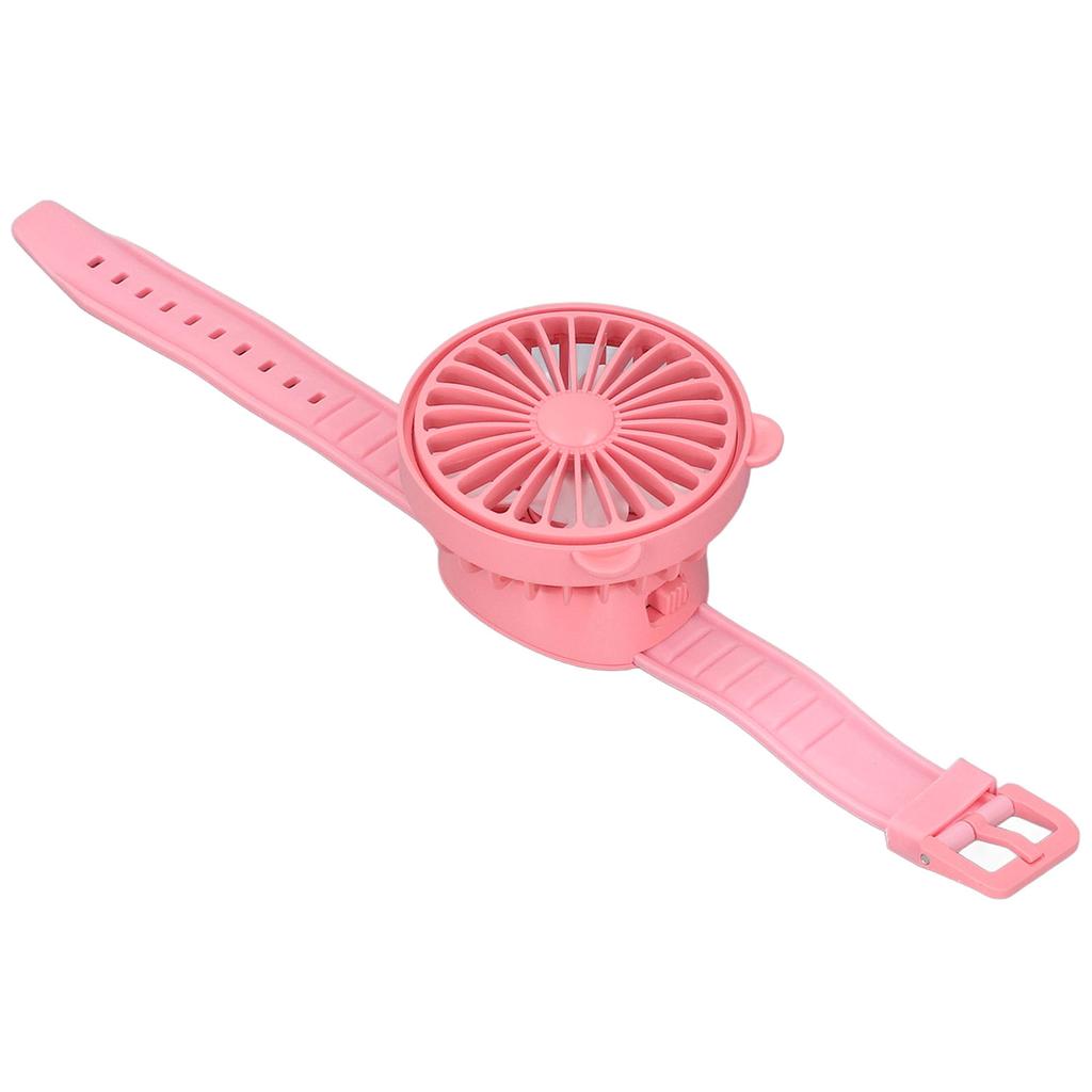 Watch Fan USB Charging Cute Bear Ears Portable Cartoon Wrist Strap Small Cool Watch Fan Red