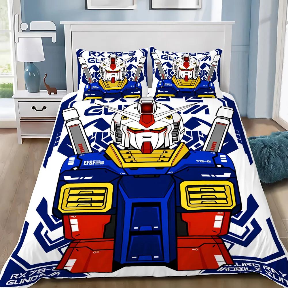 Soft Duvet Cover Pilowcase Mecha GundamS Beding Set Anime Adult People Boy Girl Bedrom Decoration Children Gift Single Double Large Sized Dimensions