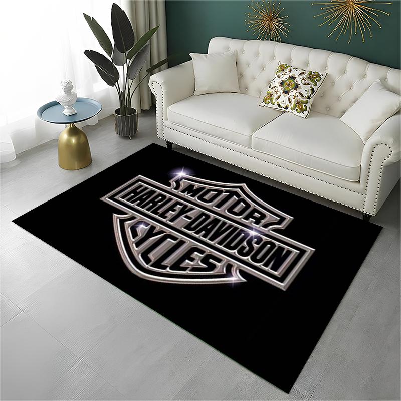 Tappeto Classico H-Harleys Racing Moto per Stanza dei Giochi Camera da Letto Soggiorno Divano Decorazione Casa, Tappeto per Area Gioco Bambini Tappetino Antiscivolo