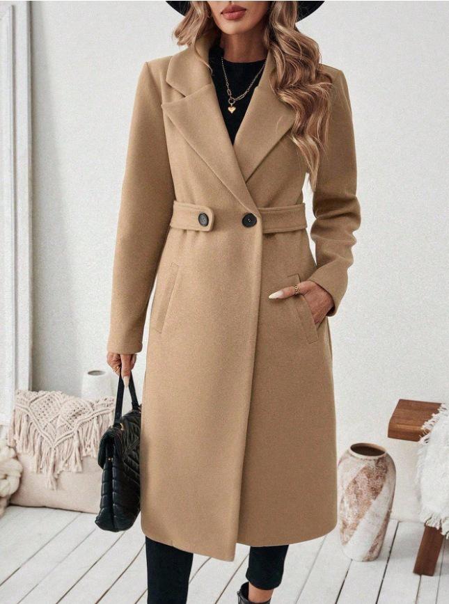 European & American Woolen Double-Breasted Lapel Coat - Autumn/Winter Collection 2026