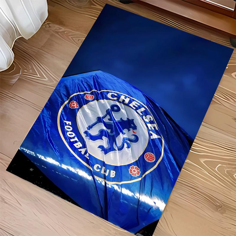 1pc Chelsea FC logo Print Area Rug - Soft,Washable Non-Slip Indoor Mat for Office Chairs,Living Room,Home Office Decorative Rug