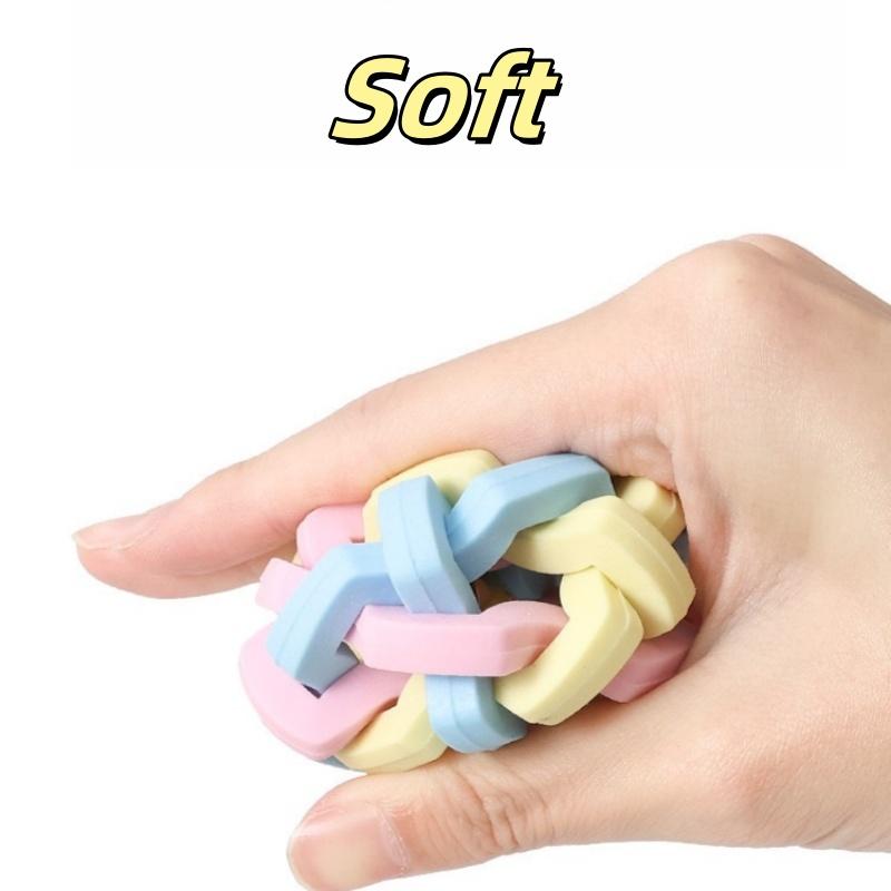 1PC Soft Colorful Pet Ball Toy Small Toy Dog's Toy Cat Toys Pet Dog Ball Bell Chew Toys Play Teeth Training Pet Products
