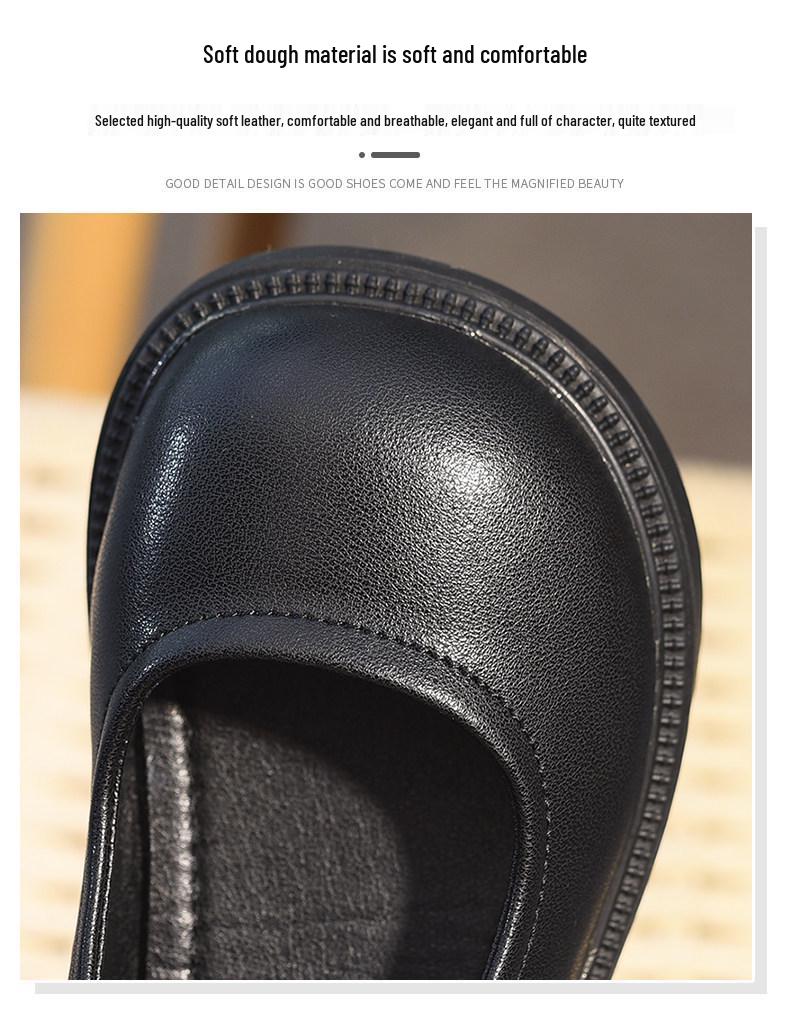 Spring 2026 Girls' Leather Princess Shoes - Fashionable, Soft Sole, Little Black Dress Shoes for Children