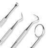 4PCS Dental Mirror Stainless Steel Dental Dentist Prepared Tool Set Probe Tooth Care Kit Instrument Tweezer Hoe Sickle Scaler