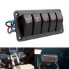 5 Gang Red LED Toggle Rocker Switch Panel 12V/20A, 24V/10A For Car Marine Boat RV Truck Waterproof