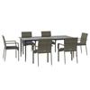 VidaXL Garden Dining Furniture and Cushions 7 Pcs Black and Grey Rattan 3185129
