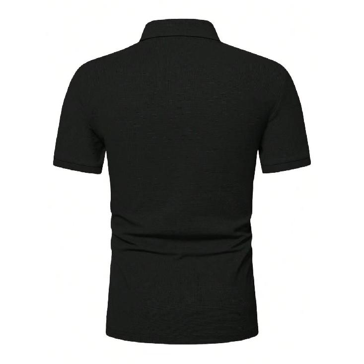 Men'S Summer Sports And Fitness T-Shirt Casual Lapel Short-Sleeved Half-Zip Polo Shirt Man