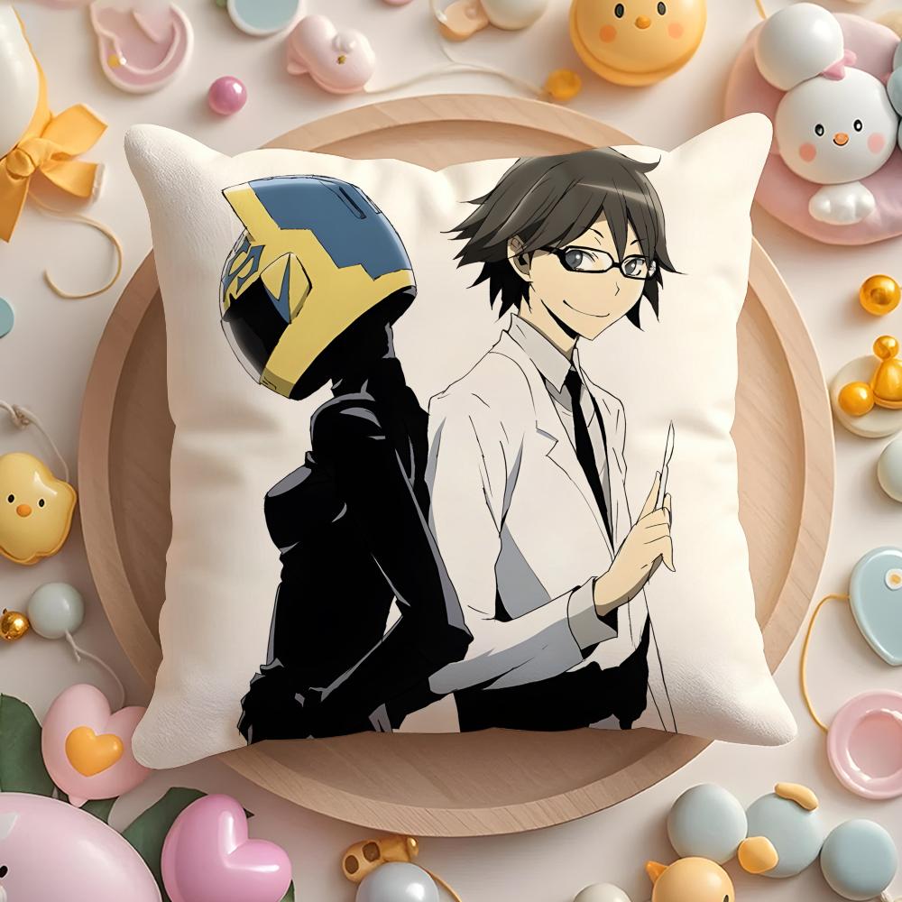 D-Durarara!! Anime Cushion Cover Home & Car Multi-Scene Pillow Cover - Reversible, Soft & Durable for Daily Use