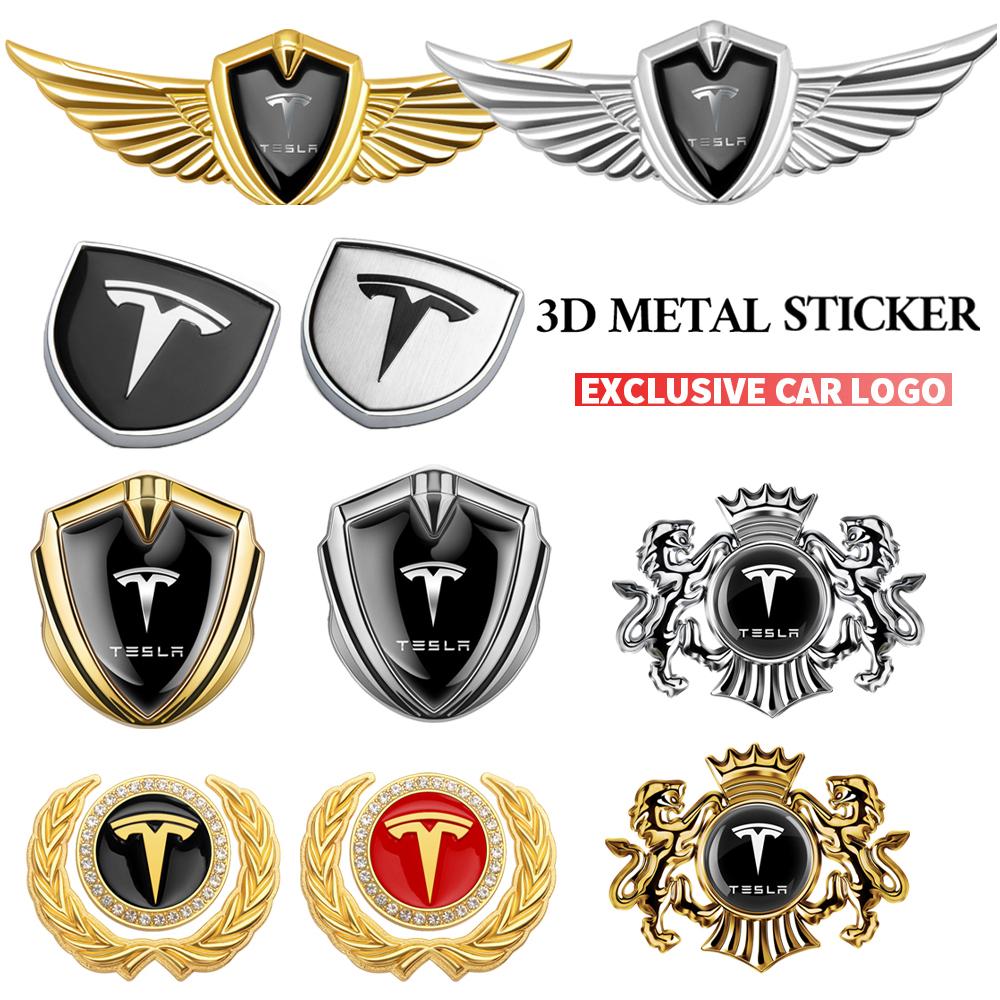 1 Stück 3D Metall Auto Dekoration Aufkleber Auto Schild Abzeichen Aufkleber Für Tesla Model 3 Model S X Model Y Roadster SpaceX Cybertruck
