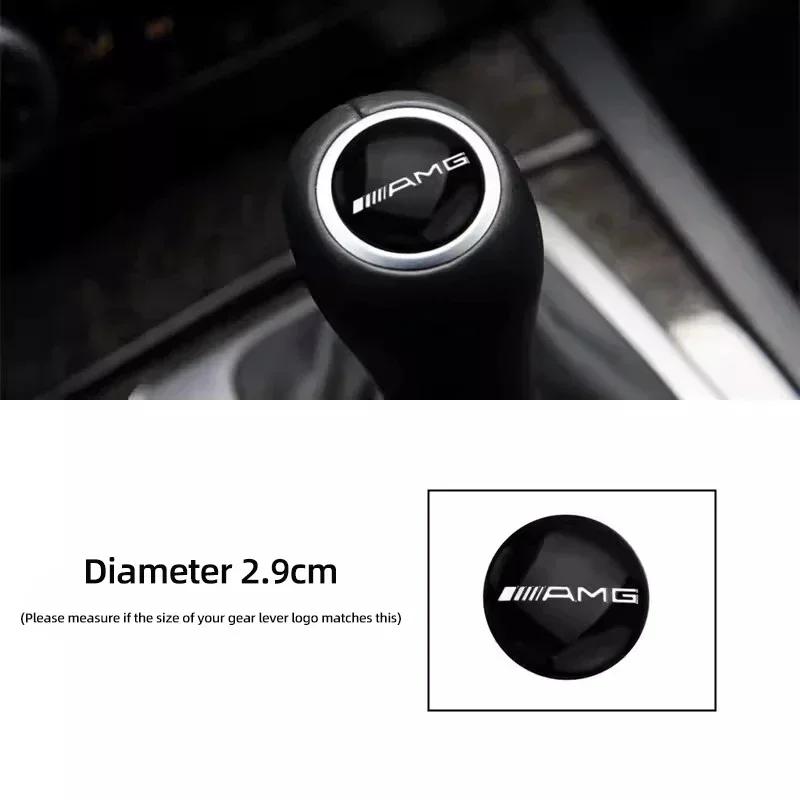 Bilklistermärke Ny 2025 För Mercedes Benz Bil Växelväljare Dekoration Växelväljare Huvud Emblem Klistermärke För Mercedes Benz AMG W204 W205 W20