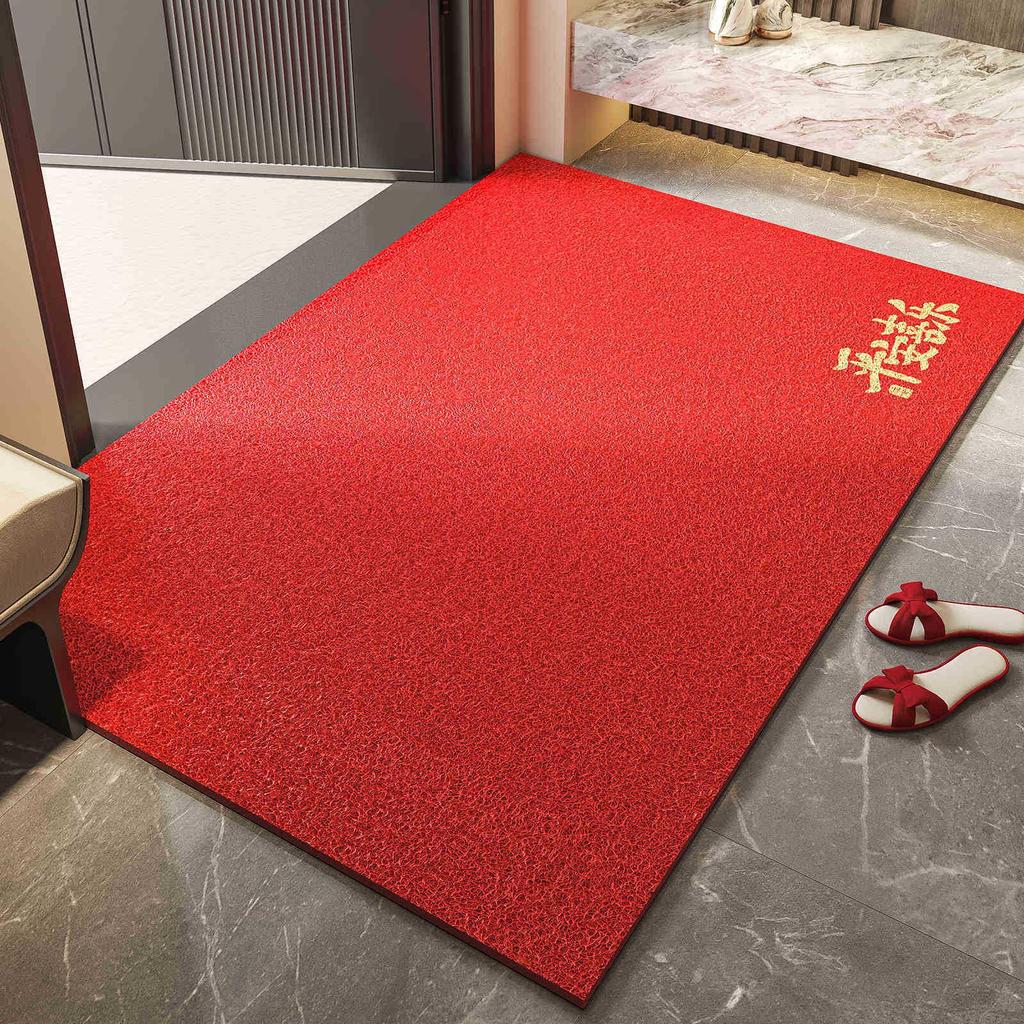 Chinese Red Non-Slip Coil Mud Scraper Mat for Household Entrance