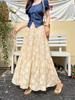 Women's Spring Floral Print Midi Skirt, A-line, Elastic Waist, Versatile, Slimming Design