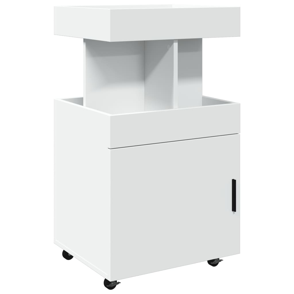 Bar Cart White 50x41x89 Cm Engineered Wood