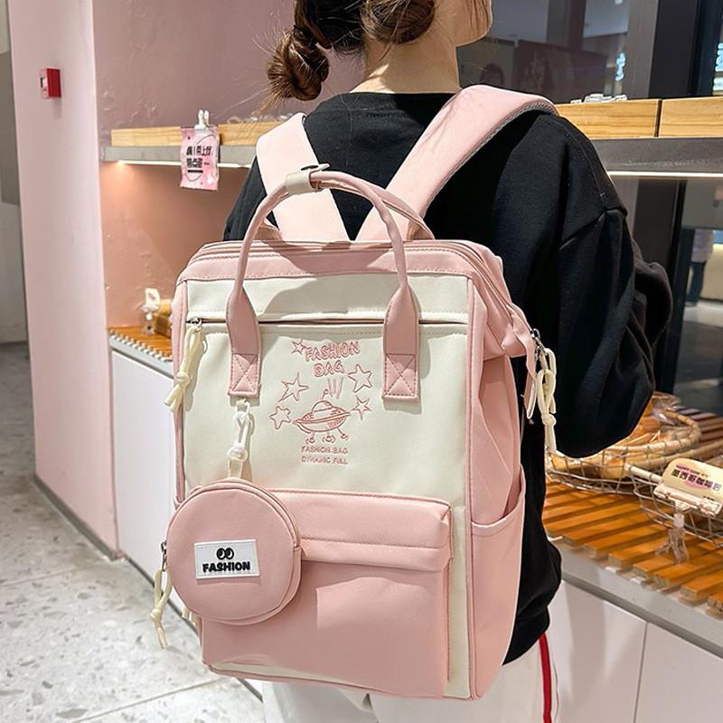 Urban Minimalist Nylon Travel Backpack For Moms And Students With Laptop Compartment