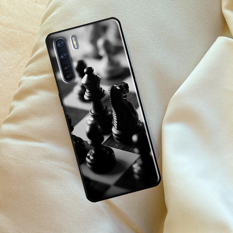 Chess Board Dark Horse For OPPO A79 A38 A58 A78 A98 A54 A74 A94 A16 A76 A96 A5 A9 A52 A72 A15 A17 A57 A53S Case