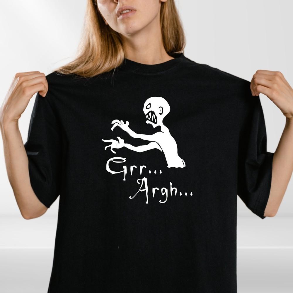 Funny Zombie T-Shirt | Grr Argh Tee | Halloween Horror Graphic Shirt | Scary Und