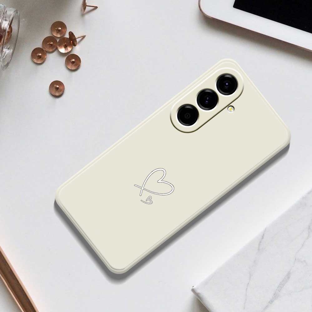 For Samsung Galaxy A56 5G Case White Love Pattern Printing Straight Edge TPU Phone Back Cover