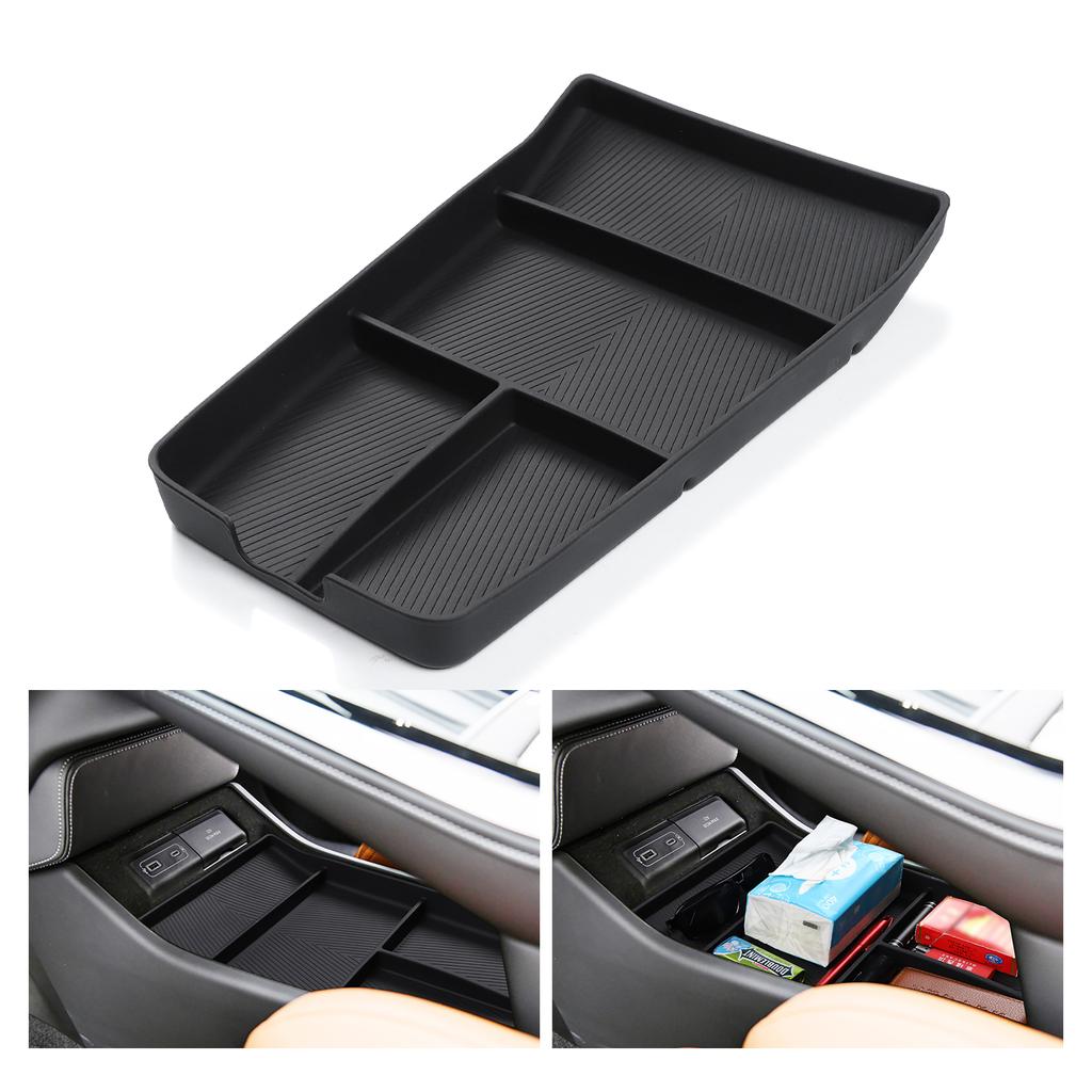 for Xpeng G9 2023 2024 2025 Center Console Storage Box Car Central Lower Layer Tray Silicone Organizer Accessories Tidying