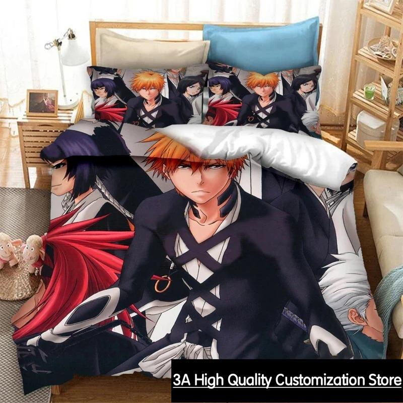 Comforter Anime Bleach Thousand-Year Blood War Bedding Set Double Twin King Comforter Boys Girls Adults Bedroom