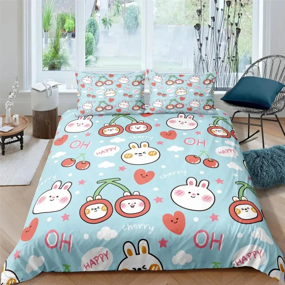 Cartoon Cute Dograbbit Duvet Cover 3D Printed Nordic Bedding Set Pillowcase Double Twin Full Queen King Size Quilt Cover