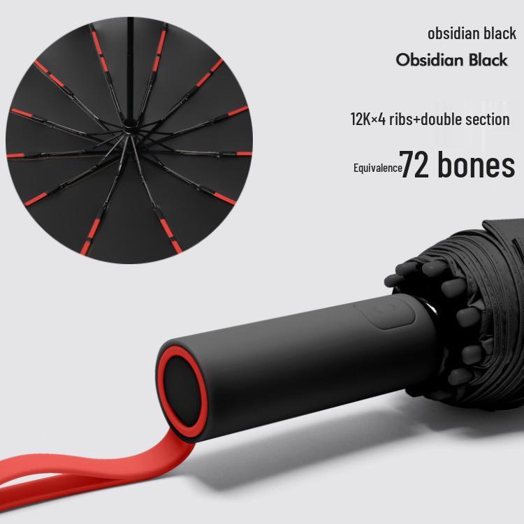 72-Bone Automatic Large Sunshade Umbrella: Durable Parasol for Women and Men, Ideal for Sunny and Rainy Days.