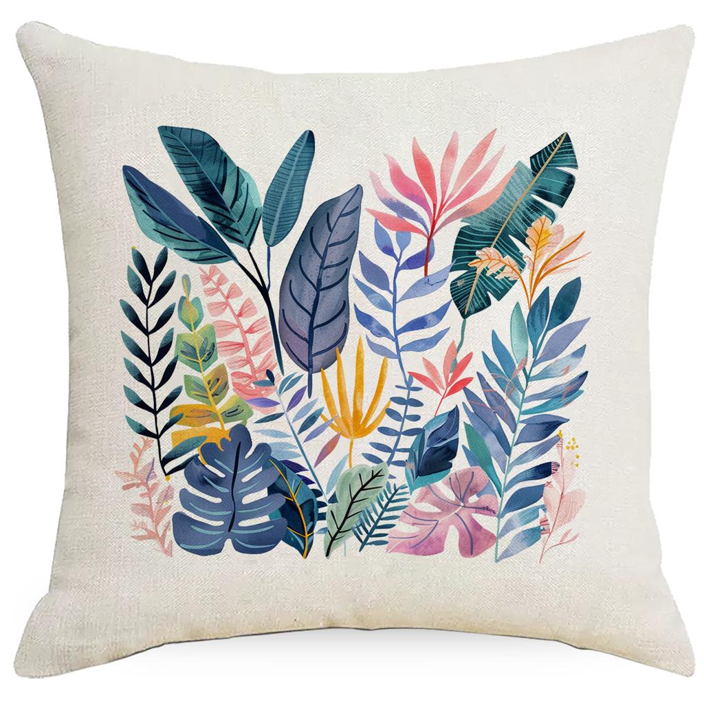 Summer Plant Leaves Pillow Simple Modern Tropical Plant Green Plant Pillow Sofa
