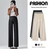 Spring 2025 Maternity Wide-Leg Pants: Adjustable Tummy Support, Casual Straight-Leg Fit Suitable as Outerwear.