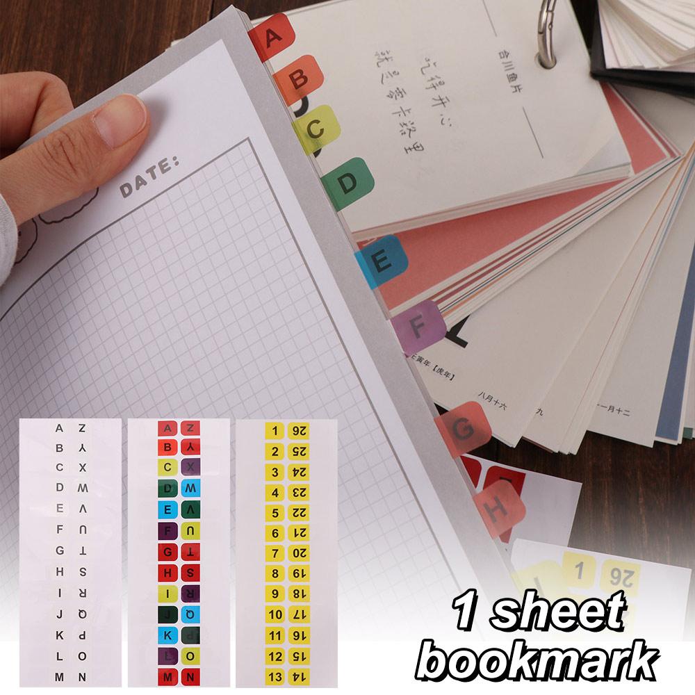 Small Strips Alphabet Page Markers Waterproof Page Marker Sticky Flags Books