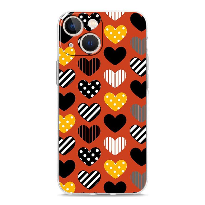 Phone Case For iPhone 16 Cases iPhone 15 12 13 14 16 Pro Max X XR XS Max 15 Plus iPhone11 Cover Oil Painting Graffiti Heart