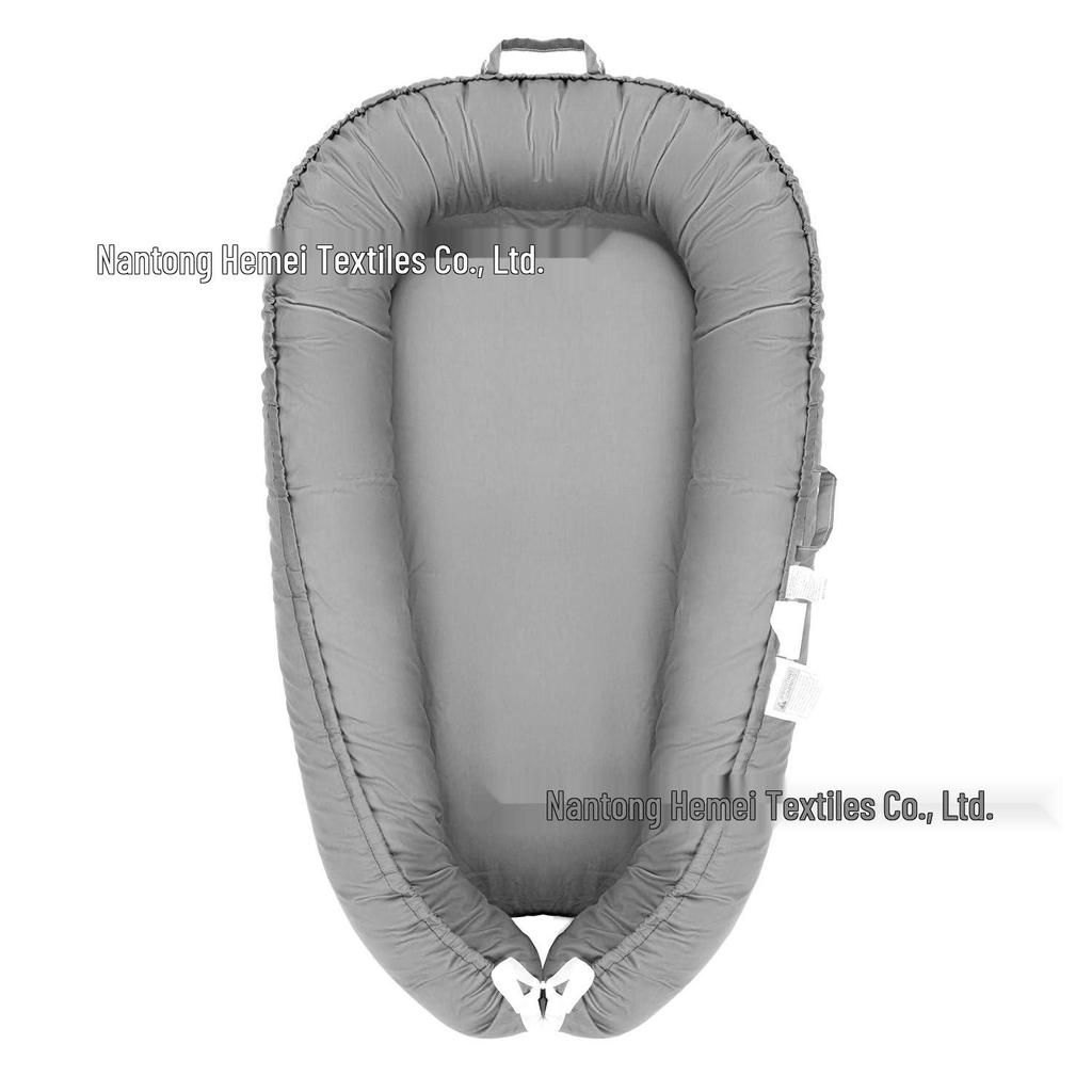 Portable Hemay Solid Color Folding Baby Nest Bed, Removable Bionic Travel Baby Bed