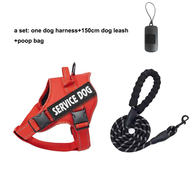 Premiumowa Uprząż dla Psa Służbowego Odblaskowa, Oddychająca i Regulowana - Idealna Dla Zwierząt Wspierających Emocjonalnie Wszystkich Rozmiarów Zawiera 4Rem