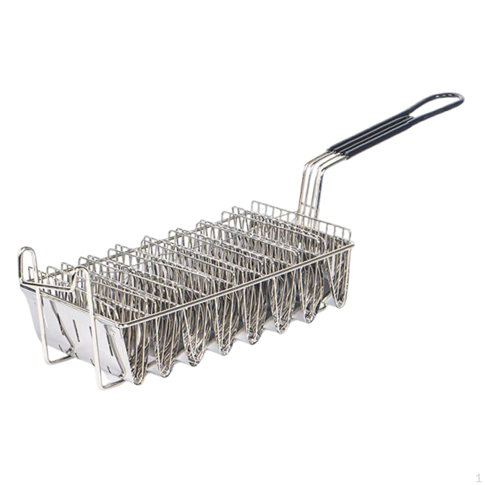 

, Shaped Taco Frying Basket with A Comfortable Handle; Practical, Professional, And Easy to Use. 8 Compartment