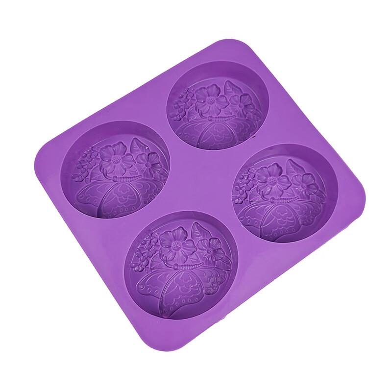 Four-Cavity Oval Butterfly Flower Silicone Mold