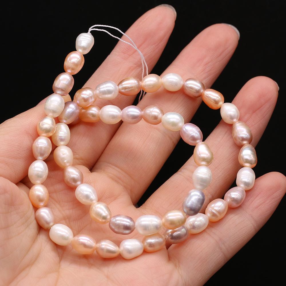 

1String, Multi-colored Rice Pearl 6-7mm, Fashion Women Natural Freshwater Pearl Beads for Jewelry Making DIY Crafts, Luxury Bulk Gifts 36cm 1String/6-7mm-36cm разноцветный