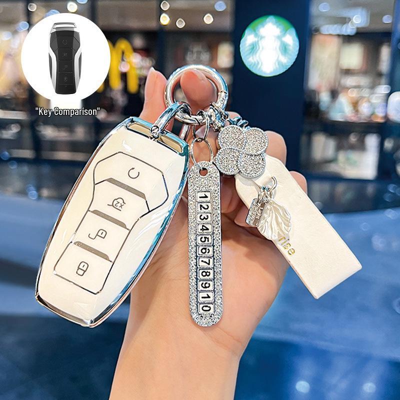 BYD Key Cover for Dolphin Song, Qin DMI, Han EV, Yuan Pro, Tang, Seal, GT, and Seagull - Summer Edition