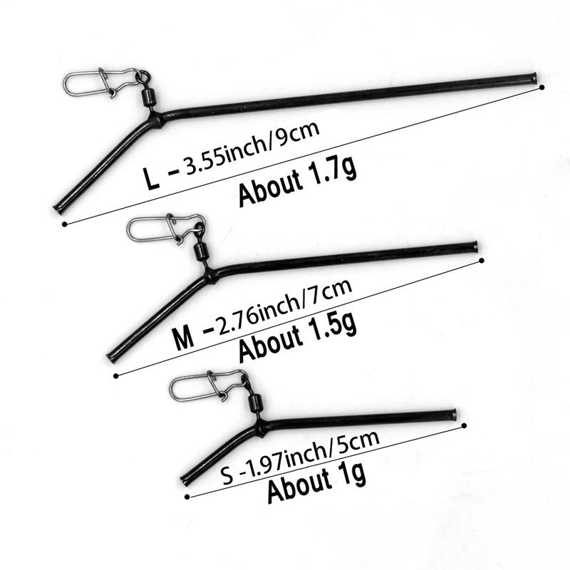 Topranc 12Pcs Anti Tangle Sea Fishing Accessories Fishing Balance Brass Tube Connector L- Shape Booms Accessory Size 5/7/9/12CM