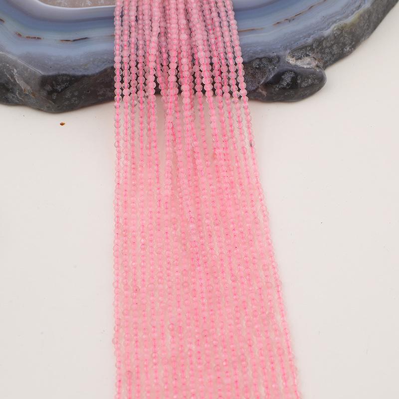 Граненые натуральные розовые кристаллы, бусины 2-4 мм для ювелирных изделий, браслетов или ожерелий.